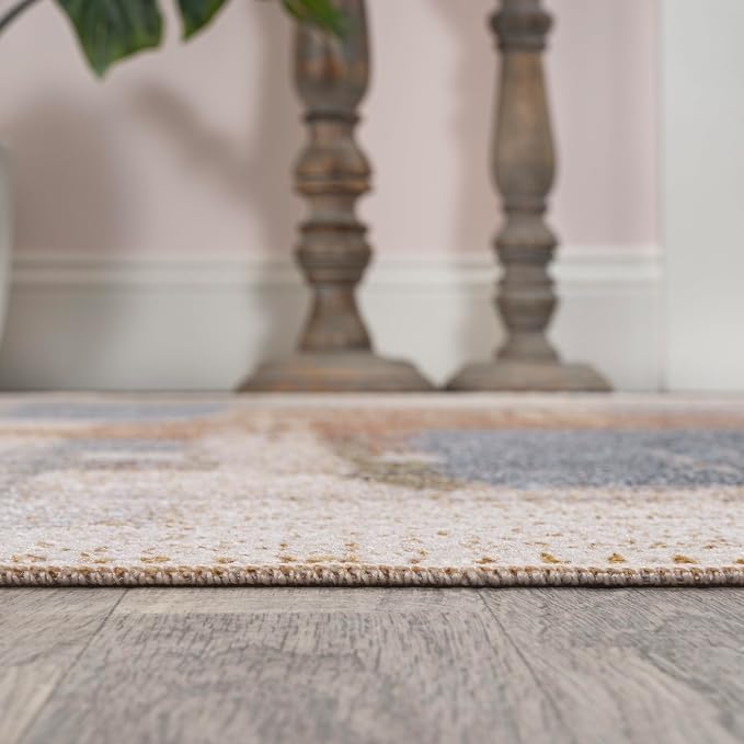 JONATHAN Y Machine Washable Cream/Multi Runner Rug 2X8 ft, Weaver Abstract Coastal Watercolor for Living Room, Bedroom, Kitchen, Office, Easy-Cleaning, Pet-Friendly, Non-Shedding WSH302A-28