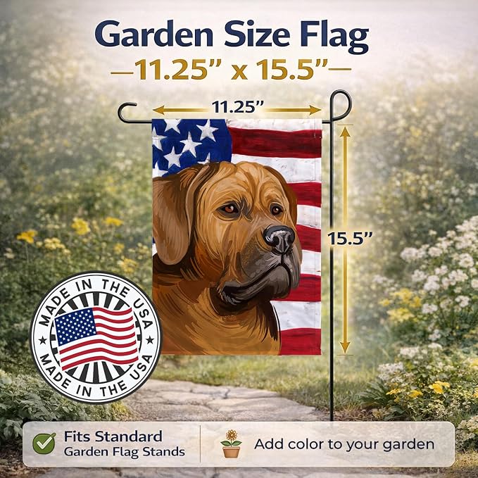 Caroline's Treasures CK6741GF Tosa American Flag Garden Flag Mailbox Flag Decorative Yard Flag Banner Outside Patio Artwork Yard Flower Beds, Garden Size, Multicolor