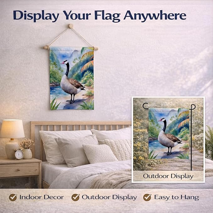 Caroline's Treasures Hawaii Hawaiian Goose Garden Flag Mailbox Flag Decorative Yard Flag Banner Outside Patio Artwork Yard Flower Beds, Garden Size, Multicolor