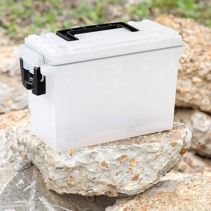 Sheffield Ammo Box Made in USA, Stackable Lockable Ammo Storage Box, Frost | Lockable Storage Box, Water and Dust Resistant Dry Box, Secures Hunting Gear, Gun Accessories, Supplies, and Bullets