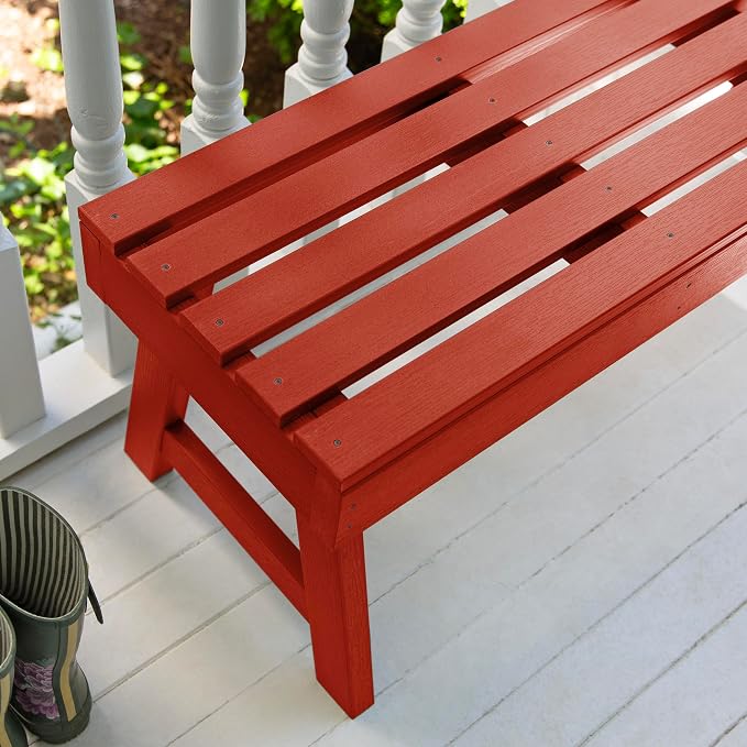 Highwood Weatherly Backless Bench, 4 Feet, Rustic Red