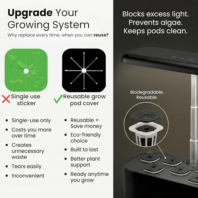 Nouri Hydroponics Growing System, 7 pod Smart Indoor Herb Garden Kit with LED Grow Lights, Hydroponic Herb Garden Indoor for Plant Lovers, Gardeners, Kitchen, Basil Seeds Included