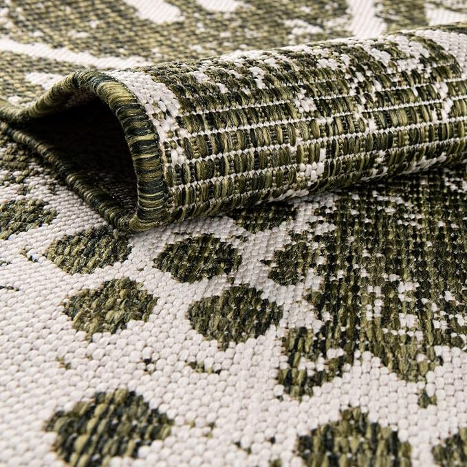 Unique Loom Outdoor Bohemian Collection Area Rug - Anthro (9' 10" x 13' 1" Rectangle, Green/ Ivory)