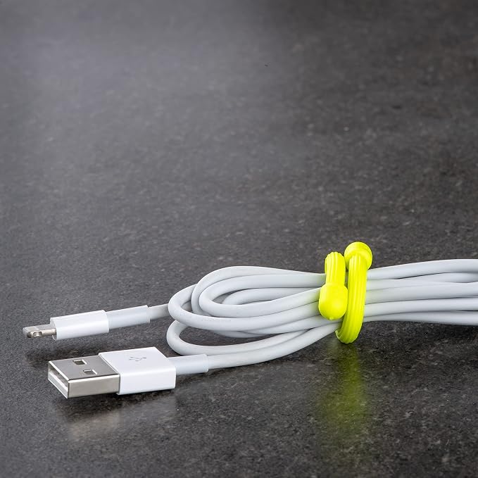 Nite Ize GT3-4PK-33 Original Gear Tie, Reusable Rubber Twist Tie, 3-Inch, Neon Yellow, 20 Pack, Made in the USA