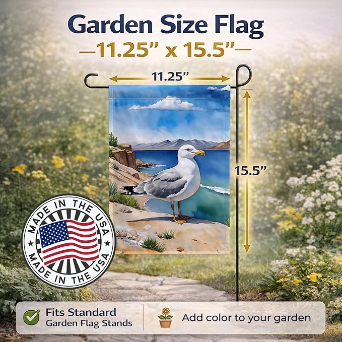 Caroline's Treasures Utah California Gull Garden Flag Mailbox Flag Decorative Yard Flag Banner Outside Patio Artwork Yard Flower Beds, Garden Size, Multicolor