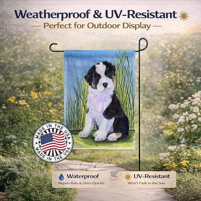 Caroline's Treasures SS8372GF Australian Shepherd Garden Flag Mailbox Flag Decorative Yard Flag Banner Outside Patio Artwork Yard Flower Beds, Garden Size, Multicolor