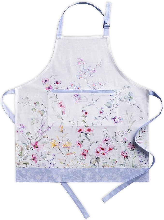 Maison d' Hermine Aprons for women with Pocket 100% Cotton (27.50"x31.50") | Adjustable Neck Strap & long ties Apron Men Chef Wedding Cooking Gardening Server Maid