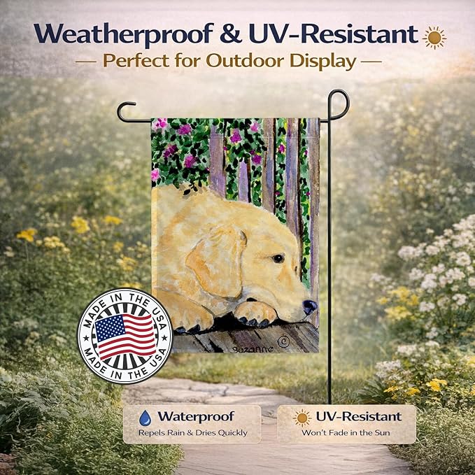 Caroline's Treasures SS8756GF Golden Retriever Garden Flag Mailbox Flag Decorative Yard Flag Banner Outside Patio Artwork Yard Flower Beds, Garden Size, Multicolor
