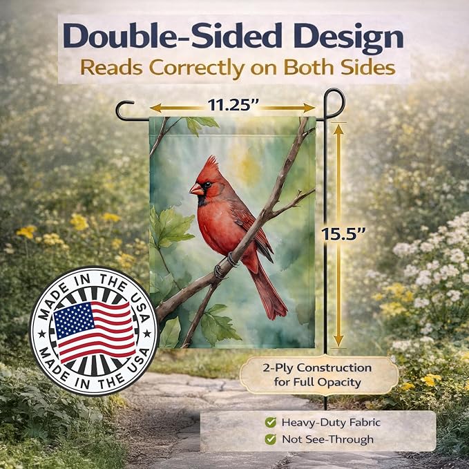 Caroline's Treasures West Virginia Northern CardInal Garden Flag Mailbox Flag Decorative Yard Flag Banner Outside Patio Artwork Yard Flower Beds, Garden Size, Multicolor