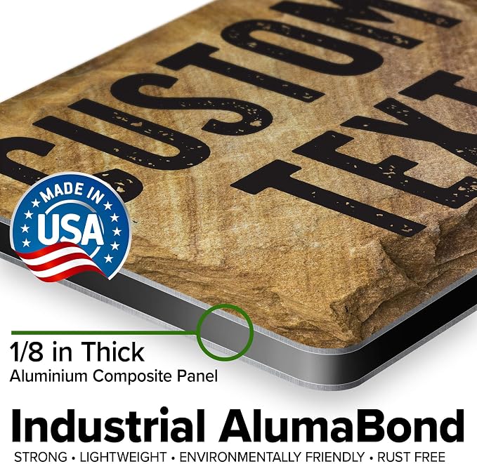 Custom Sign, Custom Street Sign, 11 Font Colors, 13 Font Styles, 4 Hole Options, 22 Sizes, 7x10 Inches, Rust Free DiBound, Fade Resistant, Made in USA by My Sign Center (Stone)