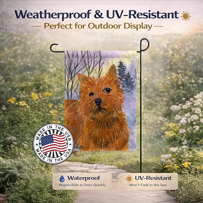 Caroline's Treasures SS1012GF Norwich Terrier Garden Flag Mailbox Flag Decorative Yard Flag Banner Outside Patio Artwork Yard Flower Beds, Garden Size, Multicolor