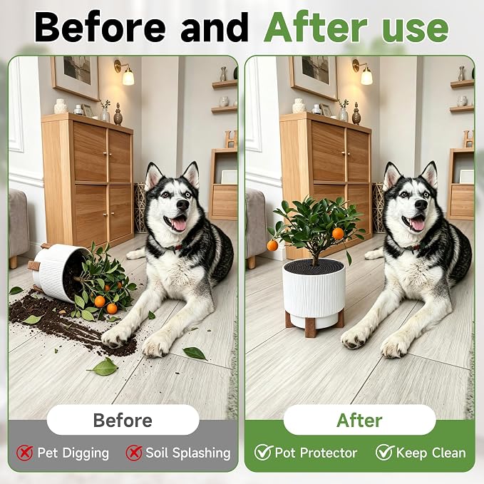 frtzal Plant Pot Grids - 11.8 Inch Cuttable Soil Cover Protector, Plant Covers from Animals Digging Stopper, Indoor Outdoor Plant Pot Cover (11.8IN-6PCS)