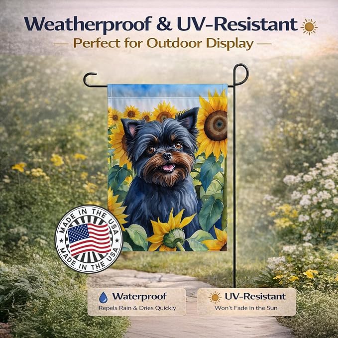 Caroline's Treasures DAC6000GF Affenpinscher in Sunflowers Garden Flag Mailbox Flag Decorative Yard Flag Banner Outside Patio Artwork Yard Flower Beds, Garden Size, Multicolor