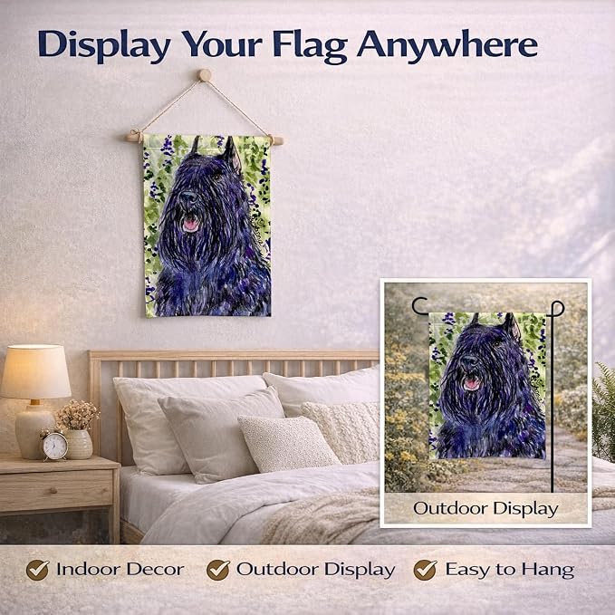 Caroline's Treasures SS8853GF Bouvier des Flandres Garden Flag Mailbox Flag Decorative Yard Flag Banner Outside Patio Artwork Yard Flower Beds, Garden Size, Multicolor