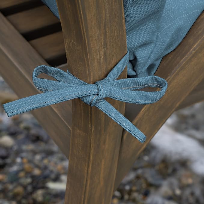 Arden 2-Pack Patio Dining Outdoor Chair Cushions, 20x44, Rain-Proof Seat Pad, Fade-Resistant Outdoor French Blue Texture