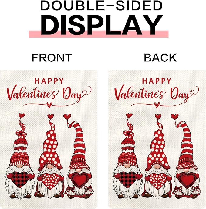 Gnomes Seasonal Garden Flags Set of 12, All Seasons and Holidays, Burlap, 12x18 inch, Double Sided, Fade Resistant, Outdoor Decor