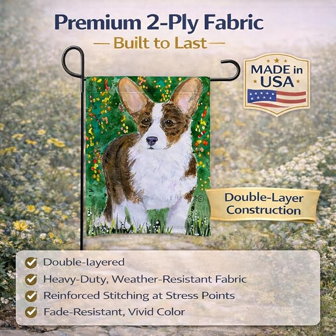 Caroline's Treasures SS8970GF Corgi Garden Flag Mailbox Flag Decorative Yard Flag Banner Outside Patio Artwork Yard Flower Beds, Garden Size, Multicolor