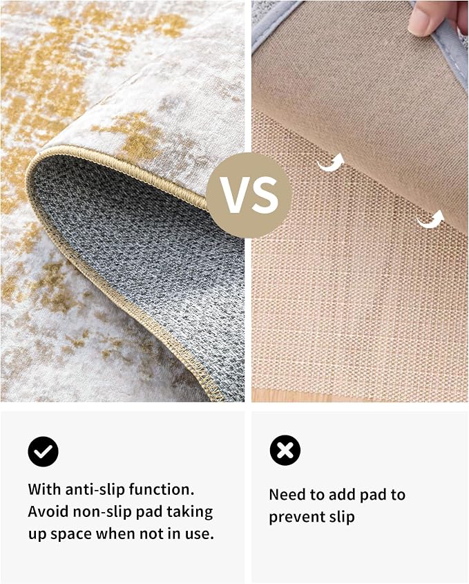 ILANGO Area Rug 3x5 for Living Room Bedroom Washable Rugs with Modern Non Slip Easy Care Floor Mats for Kitchen Entryway High Traffic Area Floor Carpet for Decor Doorway Laundry