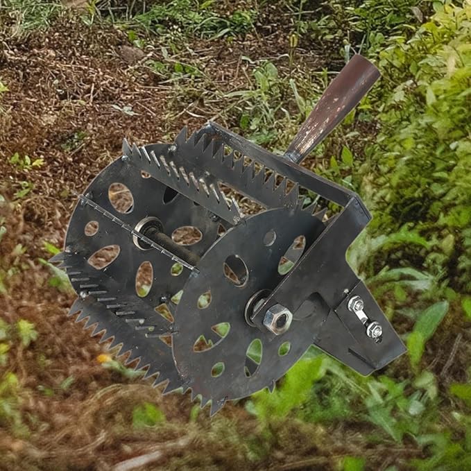 Weeds Roller Manual Weeder Tool Labor Saving Rolling Lawn Aerator Weeds Remover for Soil Loosening Yard Planting Lawn Work