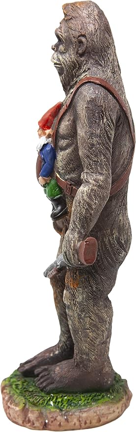 Funny Guy Mugs Bigfoot Garden Statue - Bigfoot and A Gnome - Indoor/Outdoor Garden Gnome Sculpture for Patio, Yard or Lawn