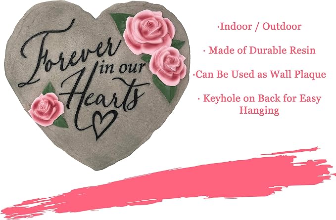 Spoontiques 13221 Forever in Our Hearts Stepping Stone, Pink