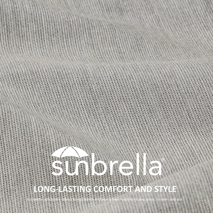 Unimatta Sunbrella Outdoor Separate High Back Cushion Seat Pads, 2-Pack 44 x 21 Inch Water-Repellent & Fade-Resistant Patio Furniture Cushions with Ties for Adirondack, Rocking Chairs, Specrtum Pebble