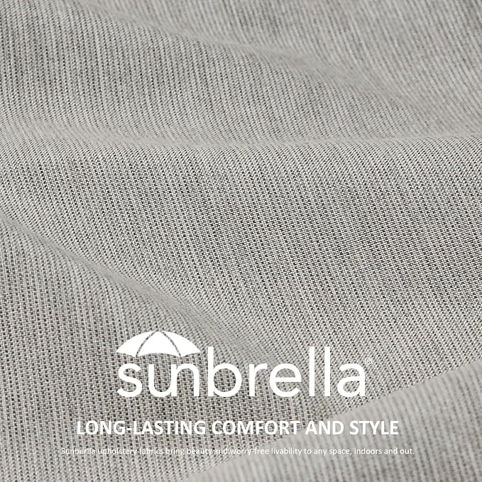 Unimatta Sunbrella Square Corner Seat Cushions, 18.5" x 16" x 3", Set of 4, Indoor Outdoor Water Repellent Universal Chair Pads with Ties for Patio Furniture, Garden Dining Chairs, Specrtum Pebble