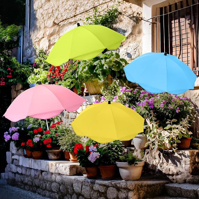 4 Pcs 26 Inch Plant Umbrellas for Outdoor Plants Garden Umbrella Shade for Potted Plant, Garden Bed Flower Pot Provide Shade to ‌defend Blazing Sun (Multicolor)
