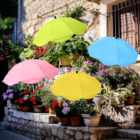 4 Pcs 26 Inch Plant Umbrellas for Outdoor Plants Garden Umbrella Shade for Potted Plant, Garden Bed Flower Pot Provide Shade to ‌defend Blazing Sun (Multicolor)