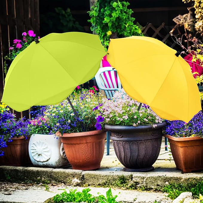 2pcs 26 Inch Plant Umbrellas for Outdoor Plants Garden Umbrella Shade for Potted Plant, Garden Bed Flower Pot Provide Shade to ‌defend Blazing Sun (Yellow,Green)