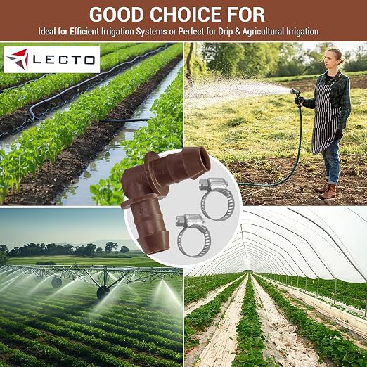 LECTO Universal 5/8", 1/2", .700" Drip Line Repair Kit – Elbow, 1