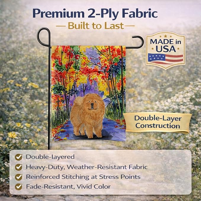 Caroline's Treasures SS7001GF Chow Chow Garden Flag Mailbox Flag Decorative Yard Flag Banner Outside Patio Artwork Yard Flower Beds, Garden Size, Multicolor