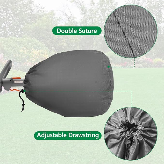 Trimmer Engine Cover,Heavy Duty Waterproof Trimmer Cover, Weed Eater Covers, Fits for General Weed Eater Edger, Pole Saw, Brush Cutters and Hedge,3 Pack,Grey