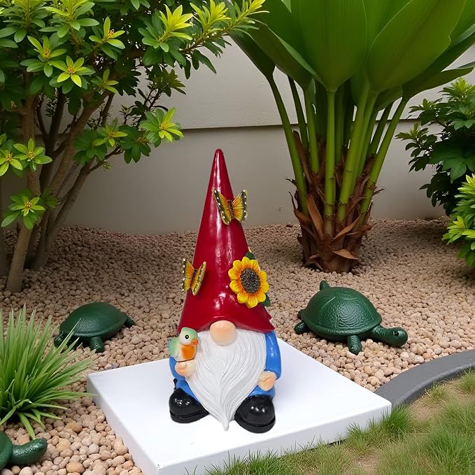 Key Hider Outdoor Garden Gnomes Statue Hide A Key Outside Gnome Figurine Decor for Yard Lawn Hidden Spare Key Holder Lock Box Red