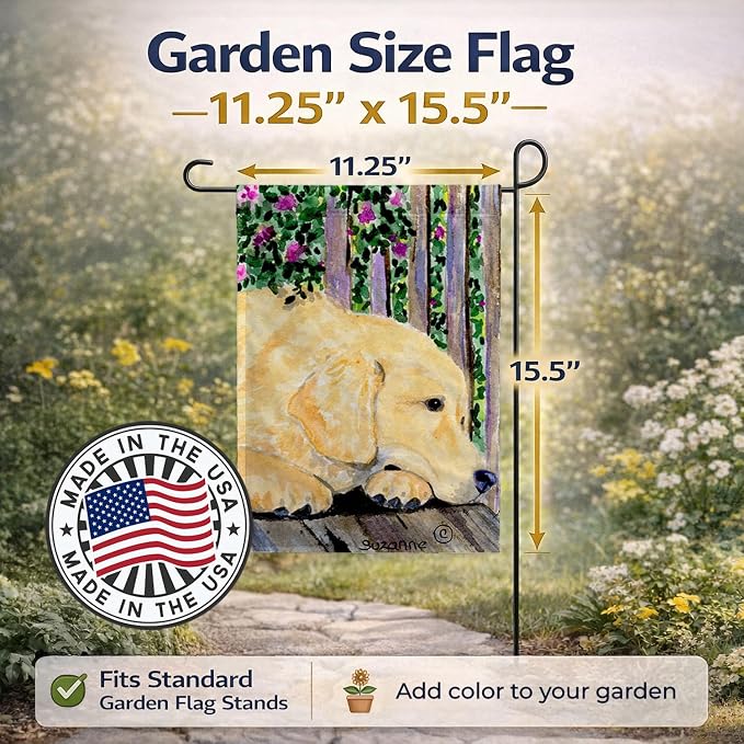 Caroline's Treasures SS8756GF Golden Retriever Garden Flag Mailbox Flag Decorative Yard Flag Banner Outside Patio Artwork Yard Flower Beds, Garden Size, Multicolor