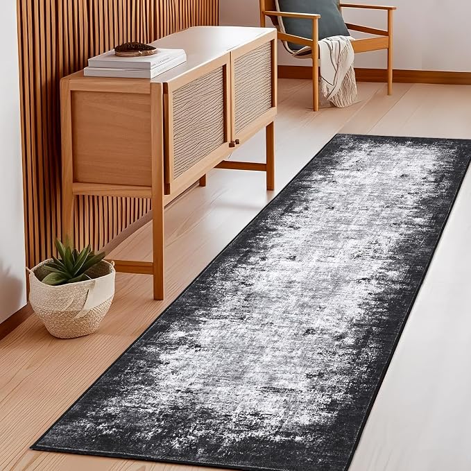 GarveeHome Entryway Rug 2x3 Washable Modern Abstract Small Grey | Non-Slip Backing, Stain-Resistant Low Pile Floor Cover, Colorful Indoor Mat, Bedroom, Kitchen, Laundry