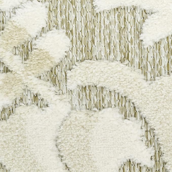 Nourison Home Aloha Ivory Sage 2'8" x 4' Area Rug - Easy Clean, Non Shedding, Bed Room, Living Room, Dining Room, Kitchen (3' x 4')
