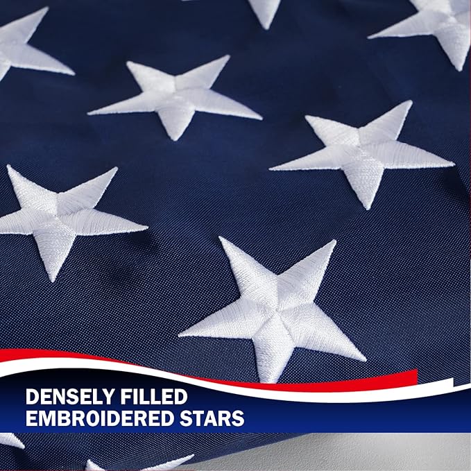 Homissor American Flag and Pow Mia Flag 3x5 Ft Combo Pack Embroidered Stars US Flags for Outside Heavy Duty Outdoor Double Side