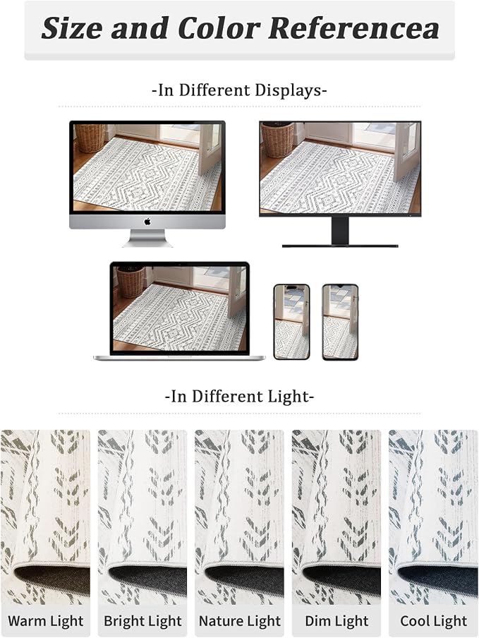 Miukiki 2x12 Runner Rug for Living Room Washable Non Slip Hallway Rug Grey | Soft Low Pile Machine Washable Long Floor Runner rugs for Kitchen Entryway Laundry Room, Foldable Indoor Carpet 2'x12'