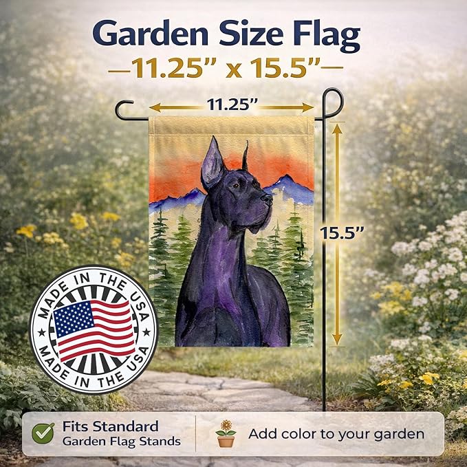Caroline's Treasures SS8642GF Great Dane Garden Flag Mailbox Flag Decorative Yard Flag Banner Outside Patio Artwork Yard Flower Beds, Garden Size, Multicolor