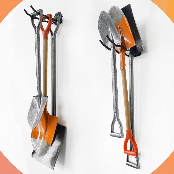 HUHOLE 4 Pack 12 Inch Wave Garage Hooks Wall Mount Hangers | Utility Organizer with 60 lb Capacity for Ladders, Shovels, Chairs, Garden Tools, Wheelbarrows, Hoses and Ropes
