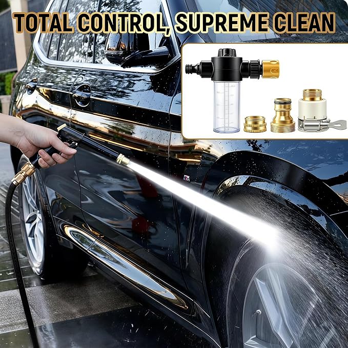 High Pressure Water Hose Nozzle，2026 New Adjustable Rotary Spray Gun with Jet Hose Nozzle High Pressure, Anti‑Slip Grip & Quick Connector, Ideal for Car Washing, Garden, Lawn, Plants & Pets