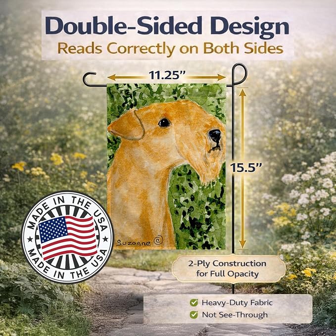 Caroline's Treasures SS8804GF Lakeland Terrier Garden Flag Mailbox Flag Decorative Yard Flag Banner Outside Patio Artwork Yard Flower Beds, Garden Size, Multicolor