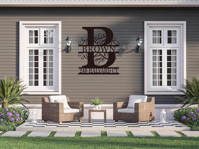Custom Metal Address Sign, Address House Sign with Last Name,Metal House Numbers, Street House Number Sign, Personalized House Numbers, Address Plaques for House Numbers(13''-40")