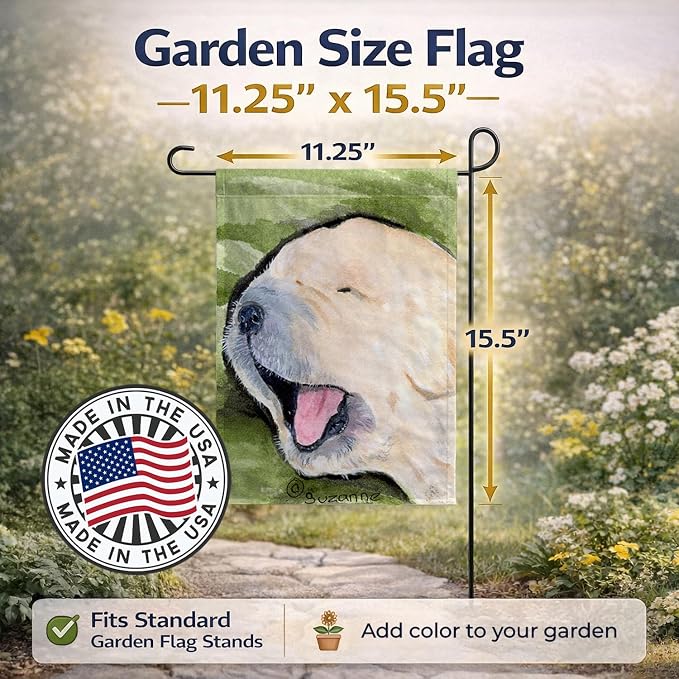 Caroline's Treasures SS8717GF Golden Retriever Garden Flag Mailbox Flag Decorative Yard Flag Banner Outside Patio Artwork Yard Flower Beds, Garden Size, Multicolor