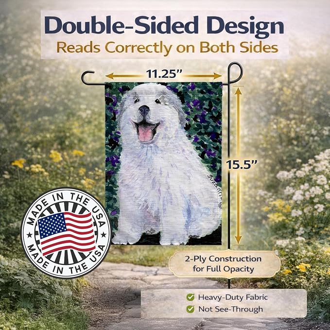 Caroline's Treasures SS8856GF Great Pyrenees Garden Flag Mailbox Flag Decorative Yard Flag Banner Outside Patio Artwork Yard Flower Beds, Garden Size, Multicolor