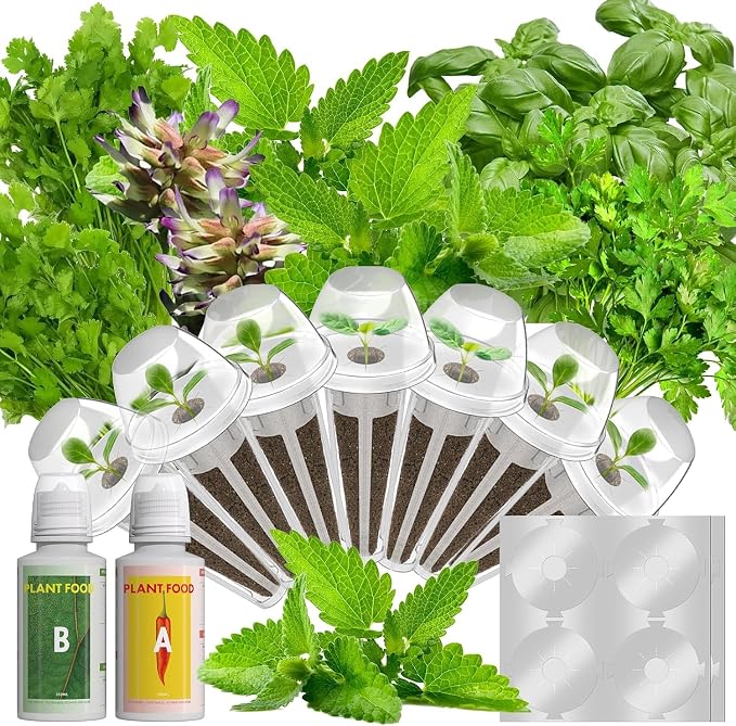 Flower Seed Pods for Aerogarden, iDOO, MUFGA Hydroponics Growing System Indoor Gardening, 400+ Seeds, Include Snapdragon, French Marigold, Dahlia, Dwarf Petunia(7-Pods)
