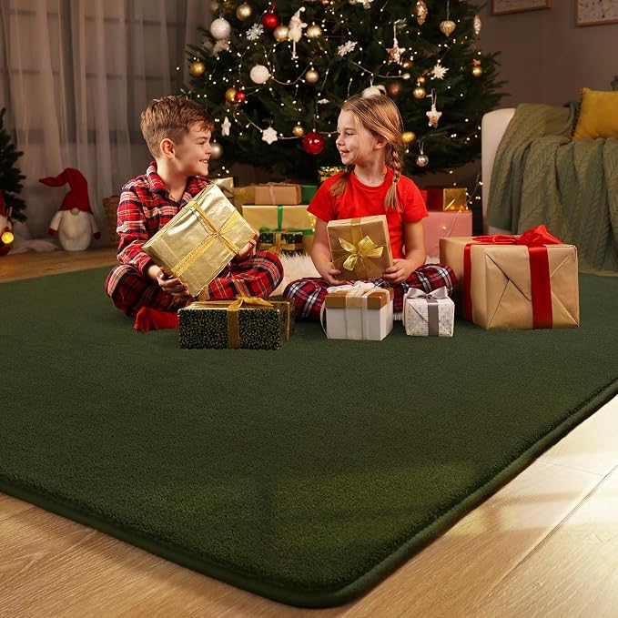 Amearea Modern Soft Hallway Runner Rug, 2x6 Olive Green Washable Runner Rug | Fluffy Bedroom Bedside Rugs, Indoor Non Slip Memory Foam Rug Carpet for Hallway Entrance Kitchen Living Room Decor