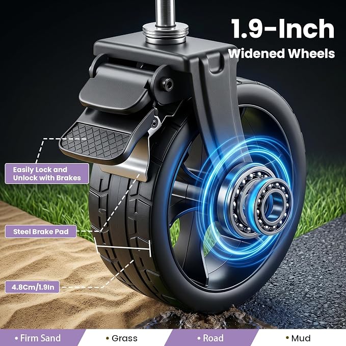Collapsible Folding Wagon Cart, Heavy Duty Utility Wagons with Wheels,Portable Utility Cart for Camping,Garden,Beach,Sports Purple