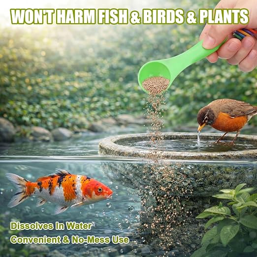 Mosquito Larvae Pouches Dissolves in Water with Measuring Spoon Treats Up to 46200 Gallon 4.25% S-Methoprene IGR Biological Control Won't Harm Fish Bird EPA Certified Rain Bath Pool 350g